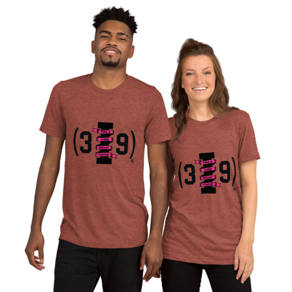 (3I9) Breast Cancer Awareness Logo Tri-Blend Unisex T-Shirt - Image 4