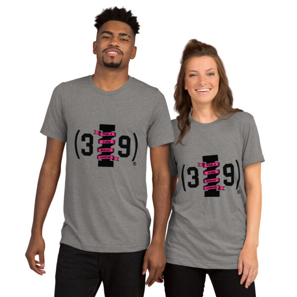 (3I9) Breast Cancer Awareness Logo Tri-Blend Unisex T-Shirt - Image 9