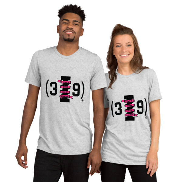 (3I9) Breast Cancer Awareness Logo Tri-Blend Unisex T-Shirt - Image 13