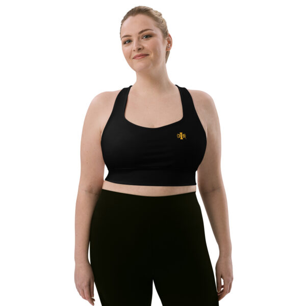 (3I9) Yellow Logo - Recycled Longline Sports Bra