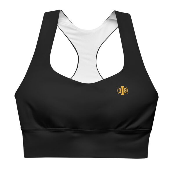 (3I9) Yellow Logo - Recycled Longline Sports Bra - Image 2