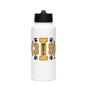 (3I9) ORANGE MEDIAPOLIS - Stainless steel water bottle with a straw lid