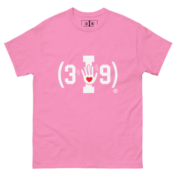 (3I9) White The Wave with Red Heart Logo Unisex T-Shirt - Image 15