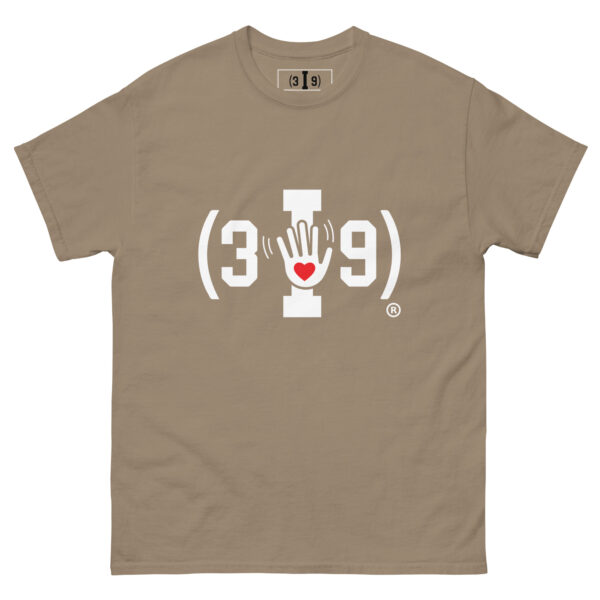 (3I9) White The Wave with Red Heart Logo Unisex T-Shirt - Image 13