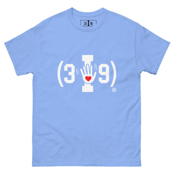 (3I9) White The Wave with Red Heart Logo Unisex T-Shirt - Image 16