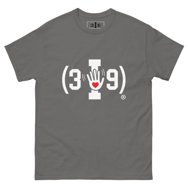 (3I9) White The Wave with Red Heart Logo Unisex T-Shirt - Image 11