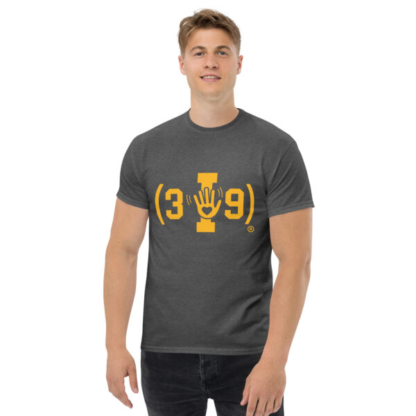 (3I9) Yellow The Wave with Heart Logo Unisex T-Shirt - Image 7