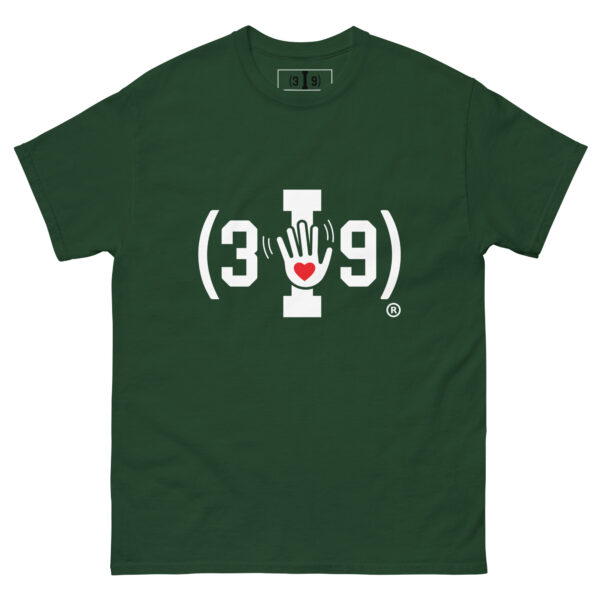 (3I9) White The Wave with Red Heart Logo Unisex T-Shirt - Image 8