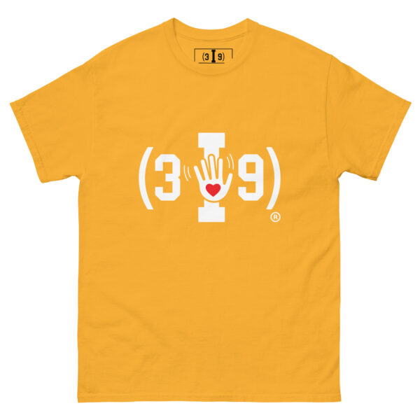 (3I9) White The Wave with Red Heart Logo Unisex T-Shirt - Image 17