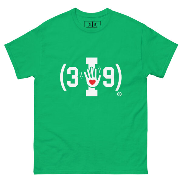 (3I9) White The Wave with Red Heart Logo Unisex T-Shirt - Image 14