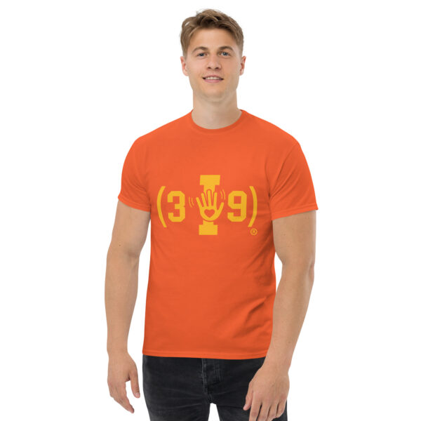 (3I9) Yellow The Wave with Heart Logo Unisex T-Shirt - Image 9