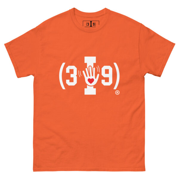 (3I9) White The Wave with Red Heart Logo Unisex T-Shirt - Image 12