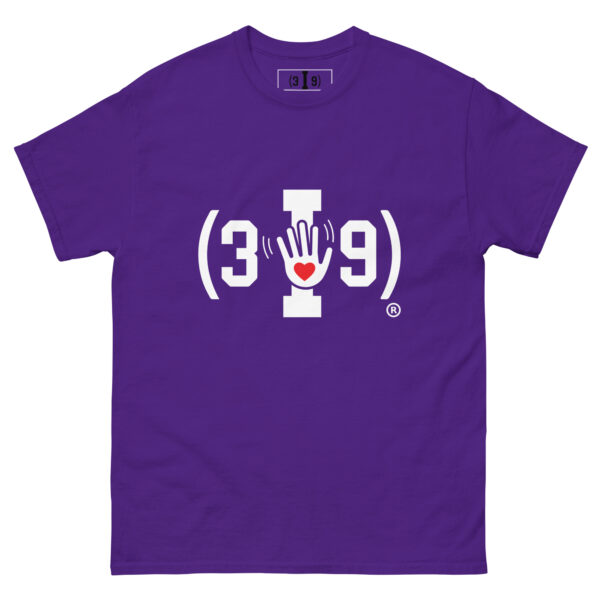 (3I9) White The Wave with Red Heart Logo Unisex T-Shirt - Image 6