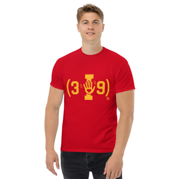 (3I9) Yellow The Wave with Heart Logo Unisex T-Shirt - Image 3