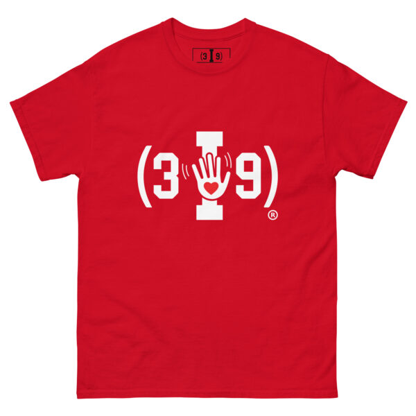 (3I9) White The Wave with Red Heart Logo Unisex T-Shirt - Image 7
