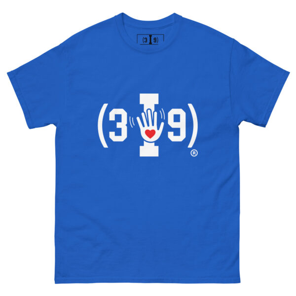 (3I9) White The Wave with Red Heart Logo Unisex T-Shirt - Image 10