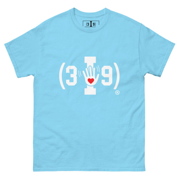 (3I9) White The Wave with Red Heart Logo Unisex T-Shirt - Image 18