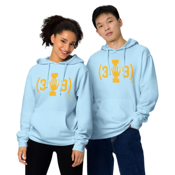 (3I9) Yellow The Wave Logo Hoodie - Image 3