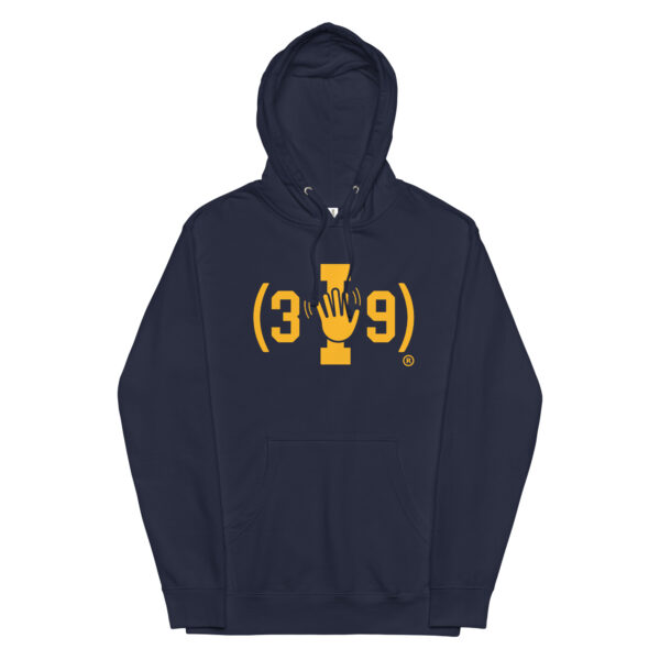 (3I9) Yellow The Wave Logo Hoodie - Image 6