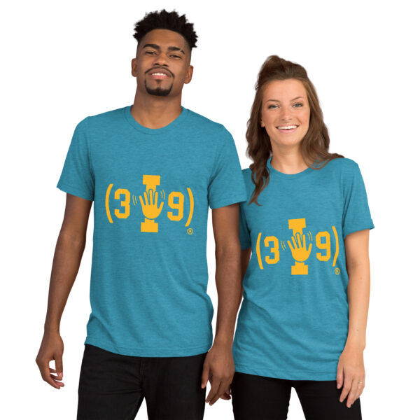 (3i9) Yellow The Wave Logo Tri-Blend T-Shirt - Image 10
