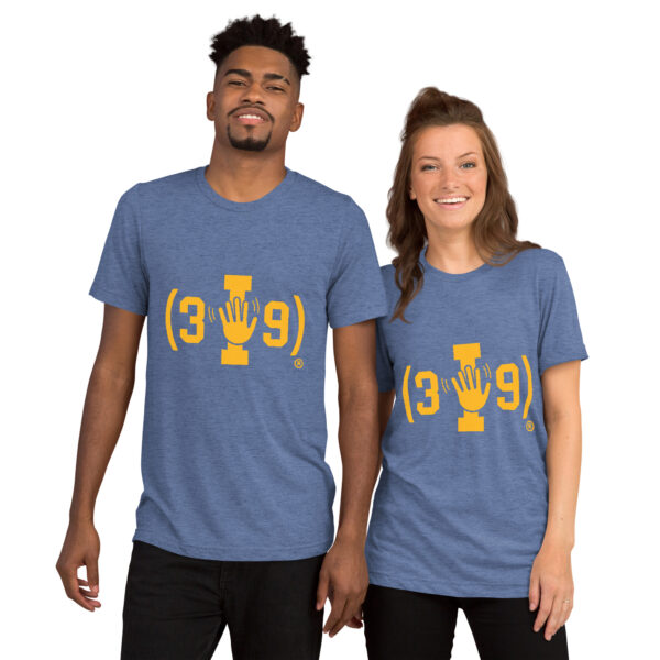 (3i9) Yellow The Wave Logo Tri-Blend T-Shirt - Image 9