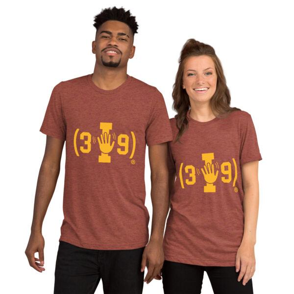 (3i9) Yellow The Wave Logo Tri-Blend T-Shirt - Image 6