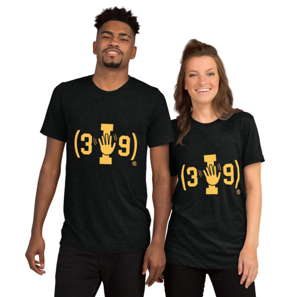 (3i9) Yellow The Wave Logo Tri-Blend T-Shirt - Image 2