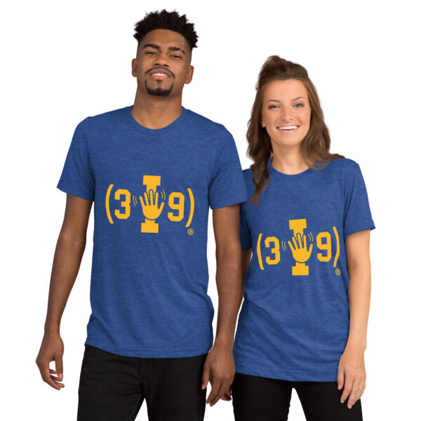 (3i9) Yellow The Wave Logo Tri-Blend T-Shirt - Image 3