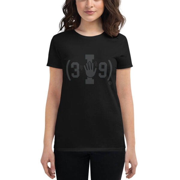 Women's (3I9) Black The Wave Logo T-Shirt - Image 2