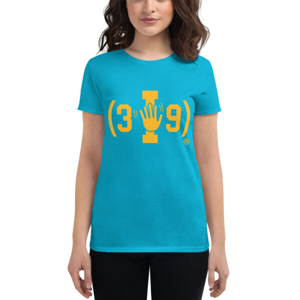 Women's (3I9) Yellow The Wave Logo T-Shirt - Image 7