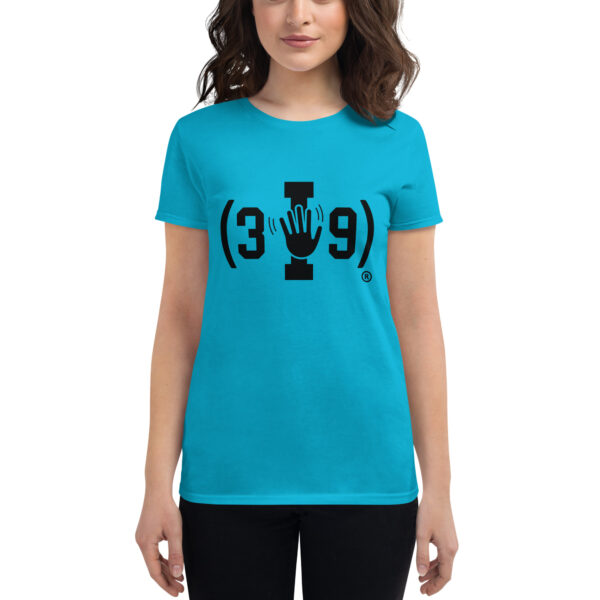 Women's (3I9) Black The Wave Logo T-Shirt - Image 7