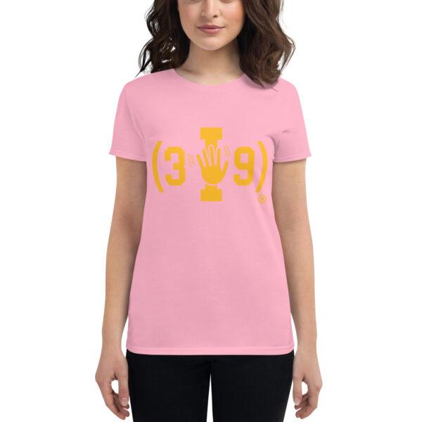 Women's (3I9) Yellow The Wave Logo T-Shirt - Image 8