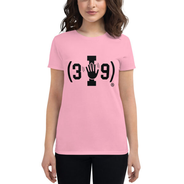 Women's (3I9) Black The Wave Logo T-Shirt - Image 8