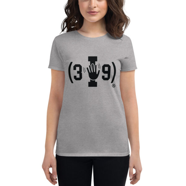 Women's (3I9) Black The Wave Logo T-Shirt - Image 6