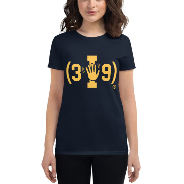 Women's (3I9) Yellow The Wave Logo T-Shirt - Image 3